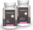 山峰营养 酸性辅助和消化支持 Combo包装 - 肠胃和消化健康 - 酶, Probiotics, 和养分支持 - 90个植物卡普尔