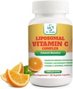 Liposomal Vitamin C 1200mg/每瓶180 Veggie Capsules/每瓶高吸附维生素C Pills 脂肪可溶性Vit C强抗氧化剂,配有美国制造的免疫系统支持