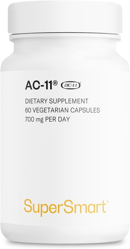 超级智能 AC-11 每日700mg 补充 (Cat's Claw extract) - Uncaria Tomentosa Bark QQ Non-GMO & Gluten Free - 60 Vegetarian Capsules (英语).