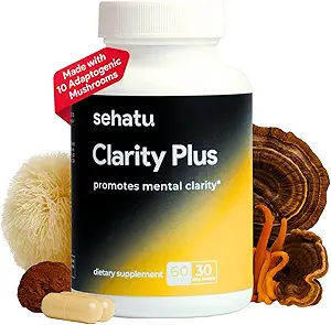 明亮+认知健康补充 装有10个强大的适应性蘑菇 清澈的脑雾 支持精神清澈 60个伯爵 30天供应