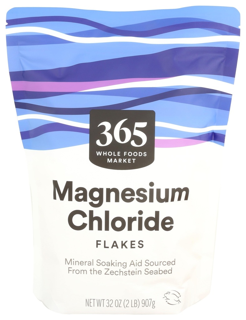 365 由全食品市场、氯化镁片、矿物浸水援助,32 Ounce