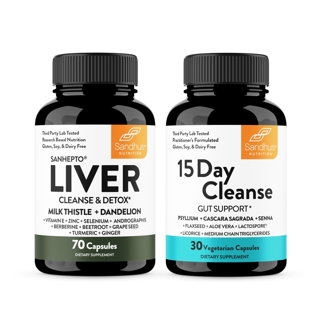 桑德胡的Liver 更新清扫解毒支持 & 15日古特清扫支持女性和男性补充