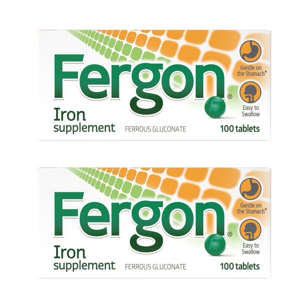 Fergon HighPotency Iron 补充平板电脑, 100 Counter, Pack of 2
