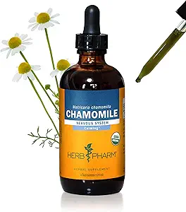 Herb Pharm 认证有机甘菊液提取剂,用于镇静神经系统支持 - 4 Ounce