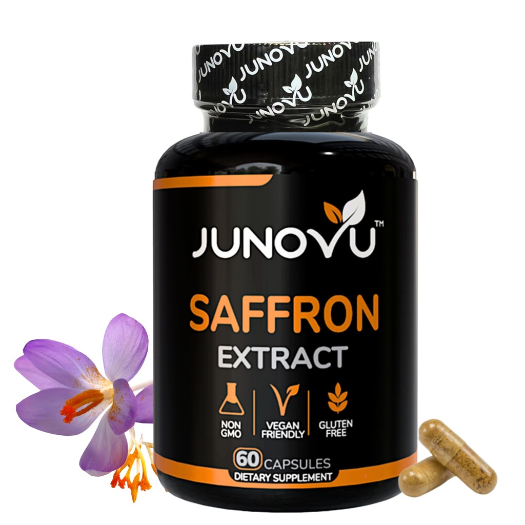 Premium Saffron Supplements - Pure Saffron Extract Capsules 88.50mg - 美国制造 - Focus QQ Mood QQ 愿景支持 - Non-GMO, Vegan, Gluten Free - 60 Capsules (Pack of 1) (英语).