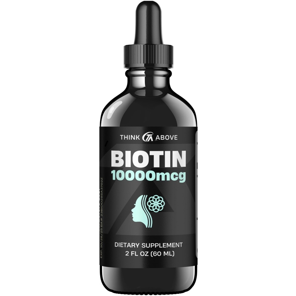液态生物素 10 000 mcg 配有维生素 C – 高概率头发,皮肤和钉子支持 – 快速吸收生物素滴 – 60日供应 – 2 oz