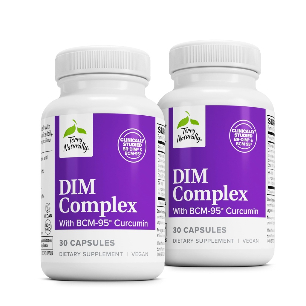 Terry自然DIM Complex - 饮食补充剂,含BCM-95 Curcumin - 支持健康荷尔蒙平衡,活体健康和更年期症状缓解的补充剂 - 30 Capsules, 2 Pack (60 Capsules)