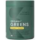 Sports Research® Organic Pineapple Coconut Greens - Digestive Health, Natural Energy & Mood Support* - Certified Organic Powder - 20 Servings