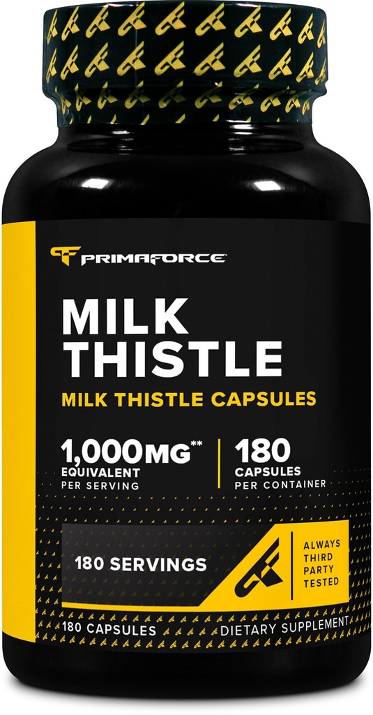 Primaforce Milk Thetle 180 Capsules 1000mg 等效- Gluten 免费,非GMO 饮食补充,从 250mg 4:1 提取