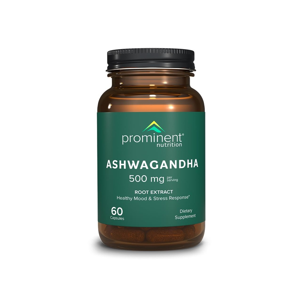 著名营养 Ashwagandha 补充剂 -- -- 临床研究 Shagandha 根提取用于健康混合和压力支持,标准化为2.5% Withanolides, 500 mg, 60 Vegan Capsules - 1 Pack