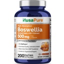 NusaPure Boswellia Serrata Per Veggie Caps 200 Counter (Ext. 20:1, Non-GMO, Vegan, Bioperine) Ayurvedic Herb: Indian Olibanum, Frankincense (印度语).