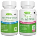 三聚镁复合物+ 超级B12- 复合能源包, 高吸收性Chelated Glycnit, Taulate & Citrate Magnesium + 高吸收性亚语言 B12, Vegan, by Igennus