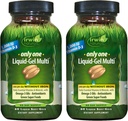 Irwin Naturals Only One Liquid-Gel Multi without Iron - 60 Liquid Soft-Gels,包2 - Omega-3 Oils,抗氧化剂和绿色超级食品 - 120 总服务量