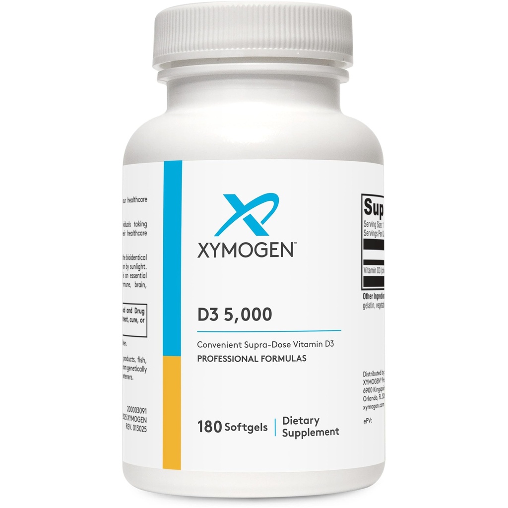XYMOGEN D35000 - 生物可用维生素D35000 IU(125 mcg) - 高概率维生素D补充剂支持免疫健康,骨+心脏健康(180软胶)