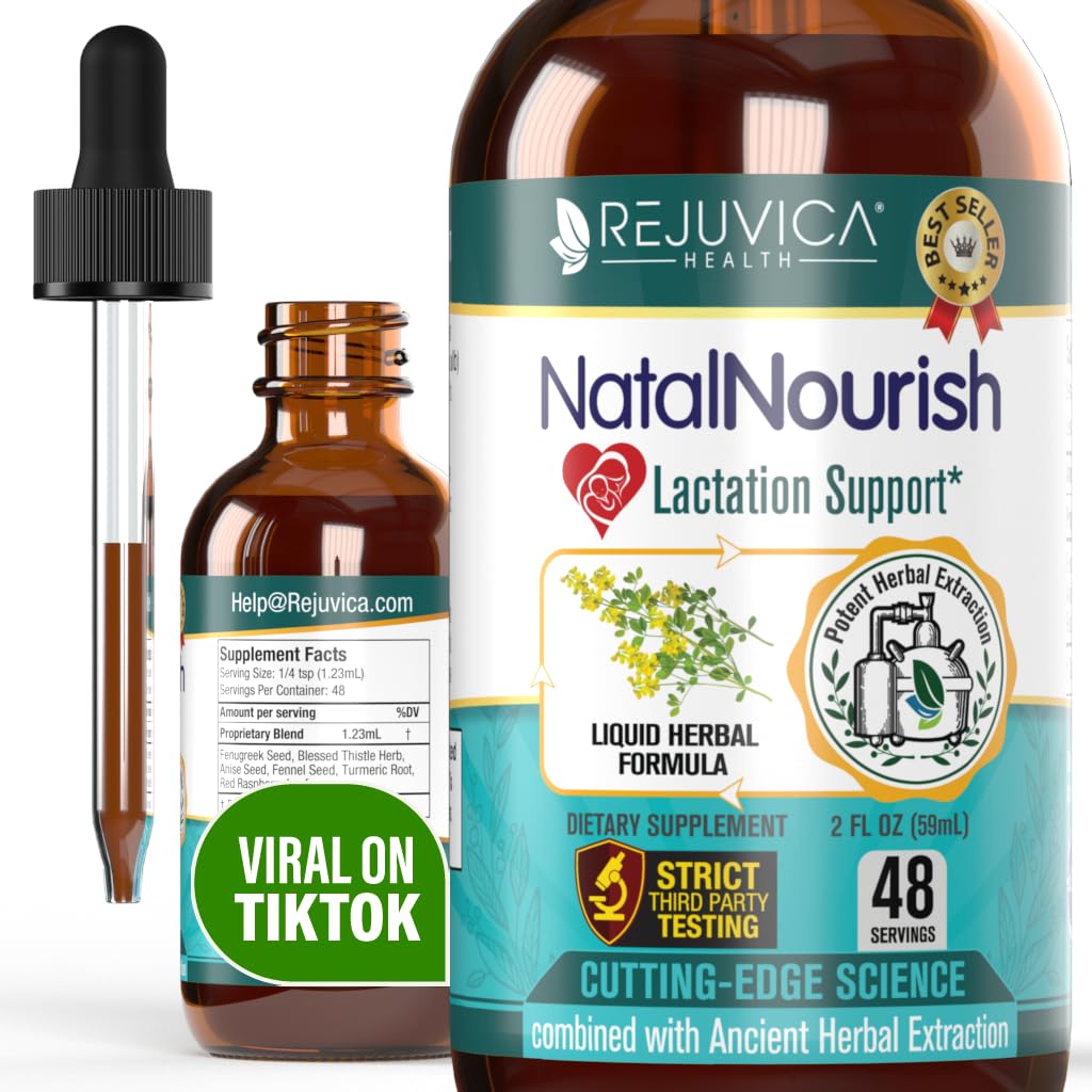 Rejuvica Health Natal Nourish - 高级哺乳辅助补充 - 液体交付更好的吸收 - Fenugreek, 祝福的Tedle, Anise, Fennel & More!