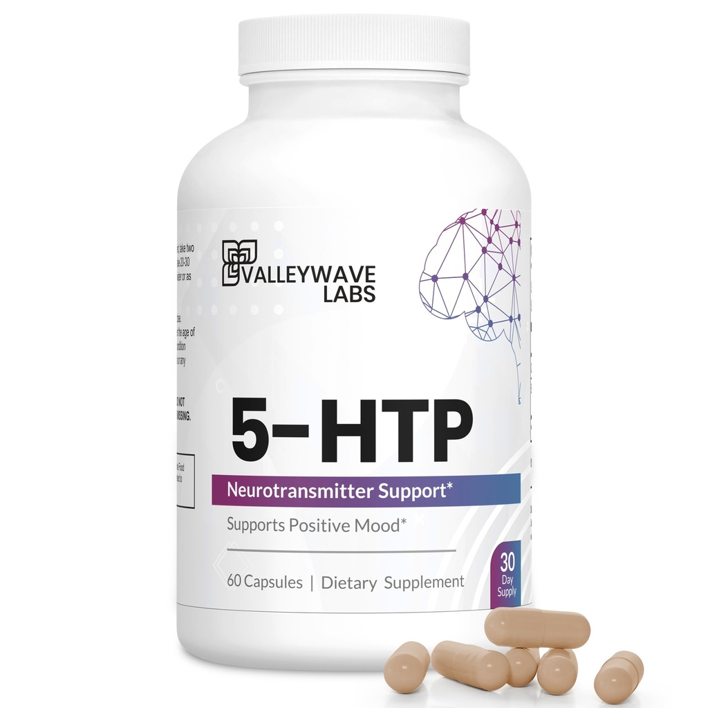 5-HTP - 200mg 5-HTP 5-Hydroxytryptophan(5-Hydroxytryptophan) 支持Mood Plus Sleep*,压力救济*,60 Capsules - 30天供应,美国制造