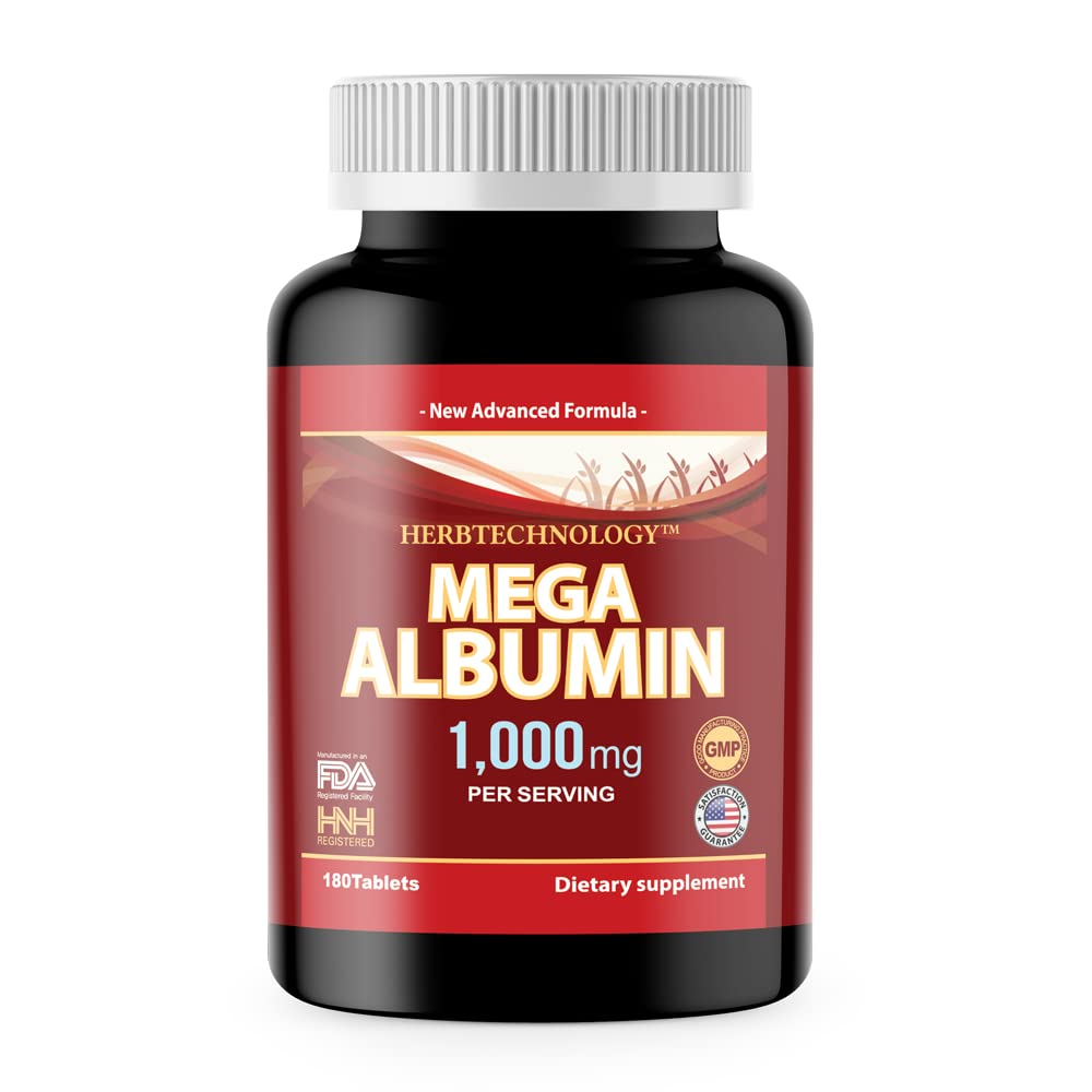 K&C博士 HNHusa Mega Albockin Protein 1000mg 180 平板电脑 健康肾肝功能 健康整体健康支持 180tabs 1pk 能源生活平衡补充