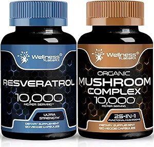 (原始内容存档于2019-03-03) (英语). WellNess LABSRX Resveratrol Capsules 10,000mg - 蘑菇补充Capsules
