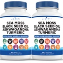海摩斯黑种子油 Ashwagandha Turmeric Bladderwrack Burdock - 与马努卡,蜂蜜丹德利翁,ACV 黑辣椒 Gluten Free - 2-Pack (英语).