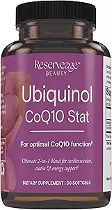 Ubiquinol CoQ10 Stat - 日常使用的软胶 - 支持心血管系统,能量水平和细胞健康 - Premium Ubiquinol Capsules - 30 Softgels