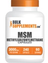 bulk Assupports.com MSM Capsules - 甲基磺酰氯甲烷,MSM 3000mg - 联合补编,Gluten Free, 4 Capsules per service, 240 counts (Pack of 1).