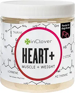 Clover Heart + 狗和猫心科健康补充剂 - 狗和猫的陶林补充剂 - 支持心脏和免疫健康,体重管理宠物补充剂和老年宠物健康