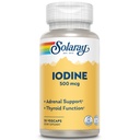 Solaray Iodine 500 mcg, 健康肾上腺素和甲状腺素支持的碘补充剂, 能量,代谢,以及Focus, 碘钾, Vegan, 60-Day Money-Back保证, 30 services, 30 Veg Caps
