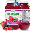 野生爱尔兰海 Moss Gel 在美国制造 富含维生素和矿物 海 Moss Gel Raw 营养补充 混合莓(16 oz)