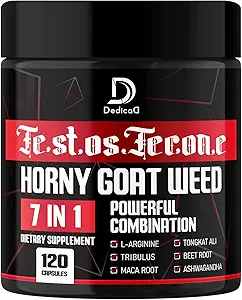 7 in-1 Ultra 测试支持 Tribulus Terrestris Horny Goat Weed L-Arginine Maca Root Tongkat Ali Beet Root - 能量锻炼肌肉力量支持 120 Capsules