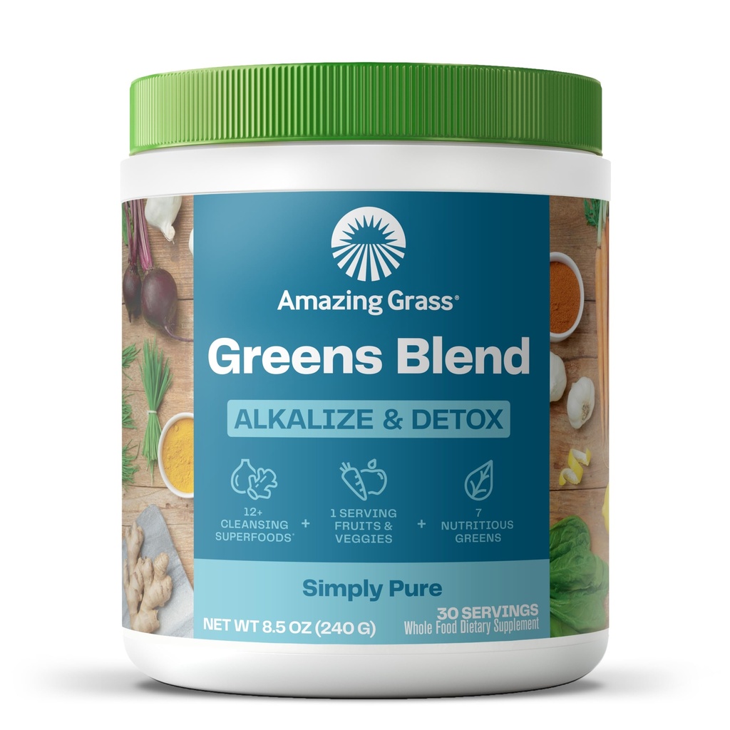 神奇的草绿色 混合 Alkalize & Detox: 平滑的混合, 与超级绿绿色 & Beet Root Powder, 消化酶, Prebiotics & Probiotics, 30 services (Packaging May Vary)