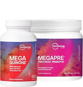微生实验室 Bone 健康支持库 - Mega Quinine 完整维生素 K 补充 K1 & K2 MK-7(60 Capsules) + Mega Prebiotric Power(2.1oz)