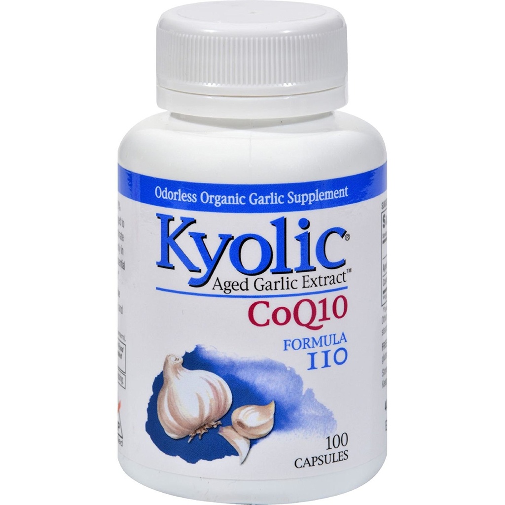 Kyolic公式 109 带CoQ10 Capsule的老年蒜提取器-每包100枚-每箱3枚.