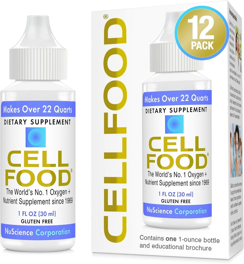 细胞食品氧化剂- 1 fl oz, 12 Pack - 液氧补充剂- Gluten Free, Cert. Kosher