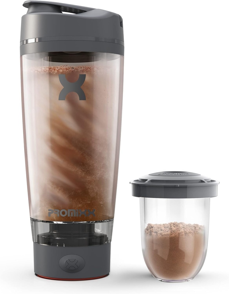 Promix Pro Shaker Bottle QQ 可充电,对平滑蛋白摇摆的威力包括补充存储 - BPA Free QQ 20oz Cup (Graphite Gray)