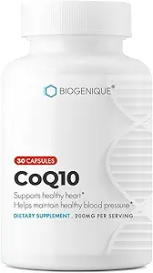 CoQ10 60 Capsules coq10 200mg ubiquinol 支持细胞,循环健康,能源生产和抗氧化剂支持 心脏健康在美国制造 - Vegan, Non-GMO, Gluten Free