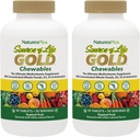 NaturesPlus 生命源金多维明 - 90可切片,包2 - 配有维生素D3,B12,K2 & 超过120 全食 - 血液,骨骼和免疫支持 - Gluten Free - 60 总服务