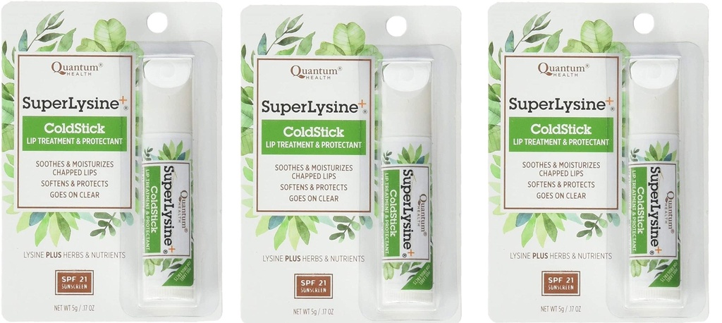 Super Lysine Plus + ColdStick, SPF 21, please 0.18 oz (Pack of 3) 由量子研究编写 .