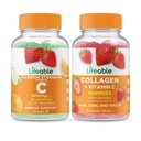 活生生的维生素C 1050mg + Collagen + Vitamin C, Gummys Bundle - 大品尝,维生素补充,Gluten Free, GMO Free, Chewwable Gummy (英语).