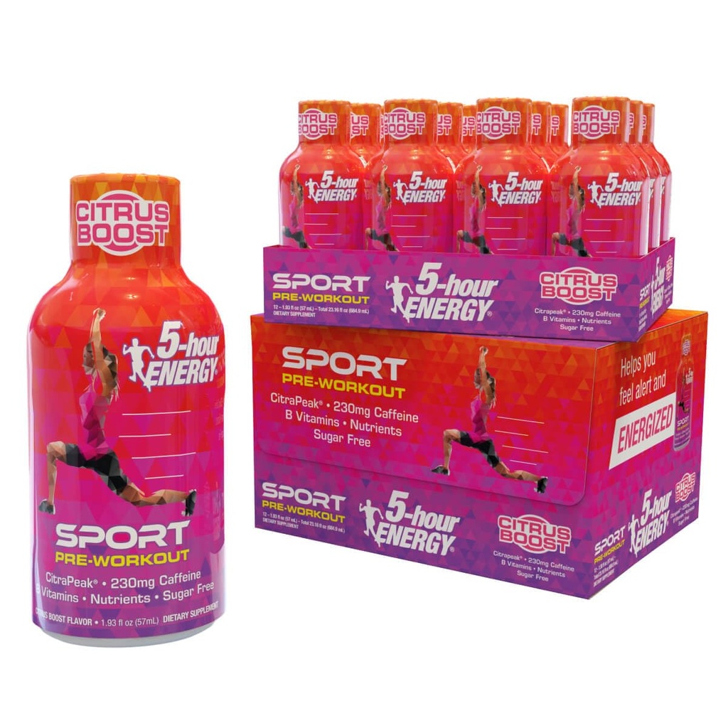 使用Citrapeak、Citrus Boost Flavor、Pre-Workout 24 Count(1.93 fl oz)的5Hour能量超强运动镜头