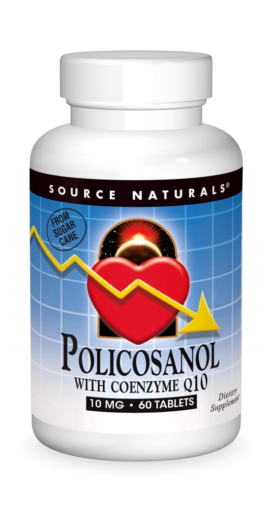 源代码 Policosanol 与 Coenzyme Q10 10 Mg 平板电脑, 60 个计数