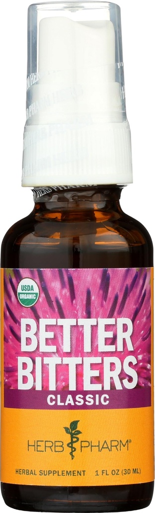 Herb Pharm Better Bitters 认证有机消化器 Bitters, Classic, 1 Ounce