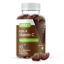 Viteey Iron Gummys - 含维生素C的铁 - 能量,靴子支持和女性和男性贫血补充 - Vegan, Gluten Free - 60 Counter