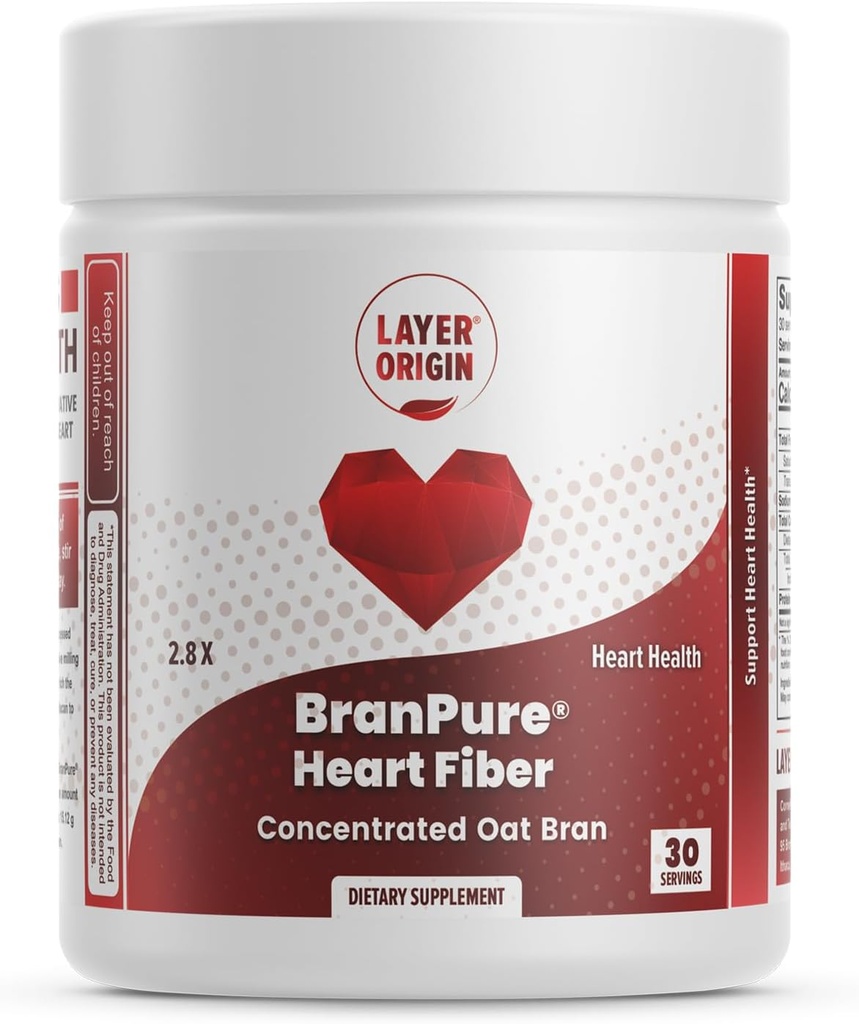 地层起源 BranPure Heart Fiber, 超级聚焦 Oat Bran - 降低LDL-C和永远的化学物质, 如具有可溶性 Oat Glucan, 不味粉末的 PFAS