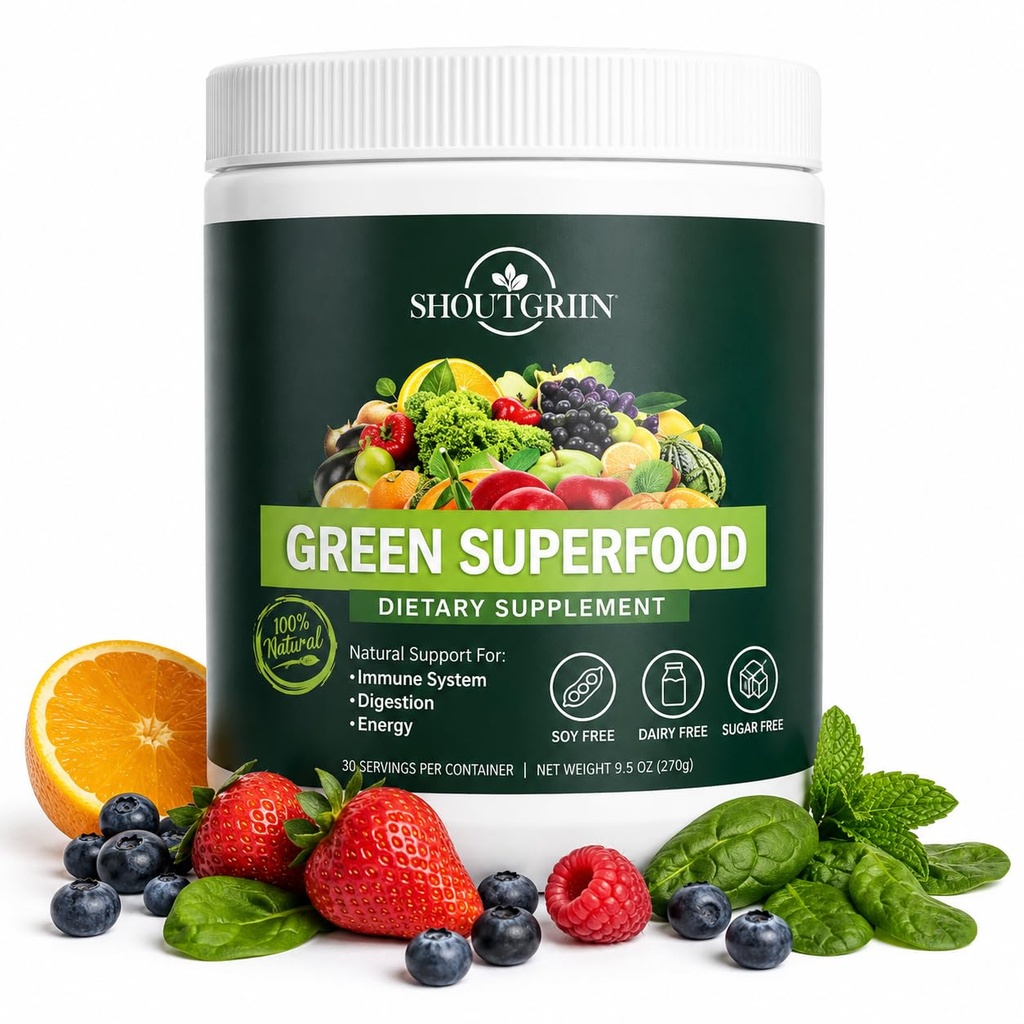 绿色超级食品粉末——有机超级绿色拥有100亿CFU Probiotics & Digestive Enzymes——维根,凯托,无糖每日绿皮补品——能源,古特健康与豁免