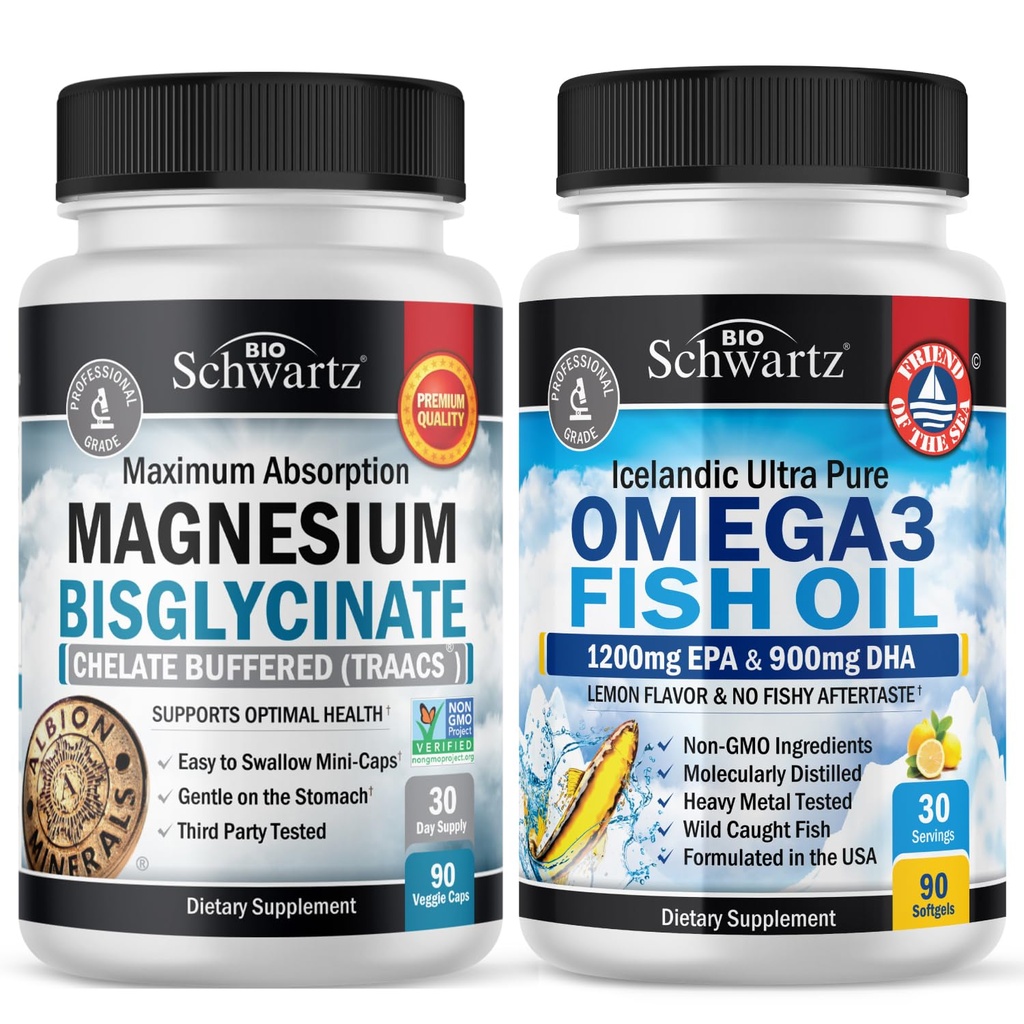 Bisglycinate 180 + Omega 3 鱼油 90 桶