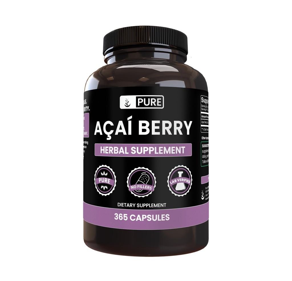 Acai Berry(365卡普勒斯) 无镁或水稻充料器,永远纯净,实验室验证