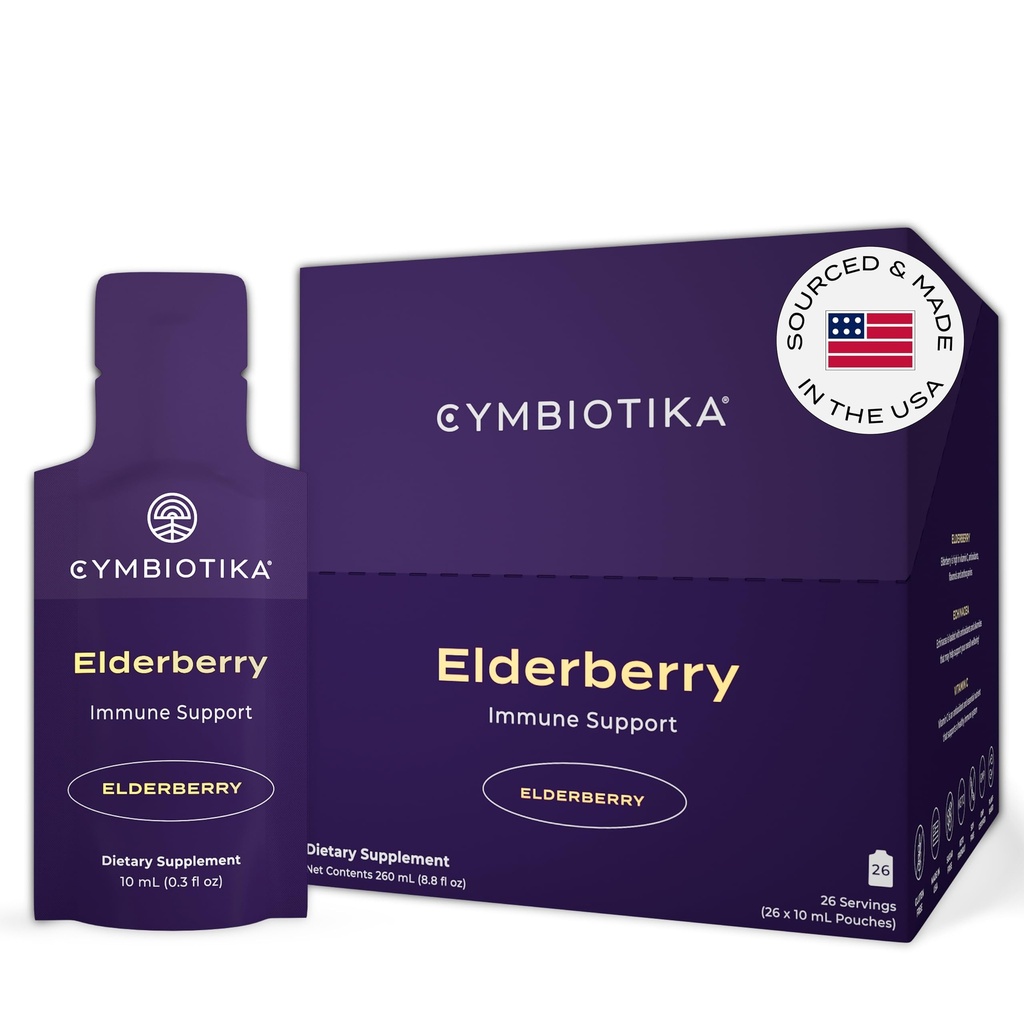 CYMBIOTIKA 成人长莓靴补充剂 – 有机长莓,配有维生素E 用于免疫支持 – Gluten-Free, Vegan, Keto (Pack of 26)