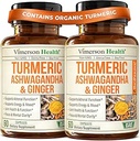 Ashwagandha Turmeric Curcumin 配有Ginger-有机Turmeric 补充剂,Curcumin配有黑辣椒(95%Curcuminoids),Ginger Root配有联合健康,能源和免疫支持. 2个包
