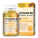 Totaria Vitamin B2 Gummys,无糖 Riboflavin 400mg 配有甘化镁400mg, COQ10 & Elderberry, 皮肤和神经系统支持, 非GMO, 60 Gummys