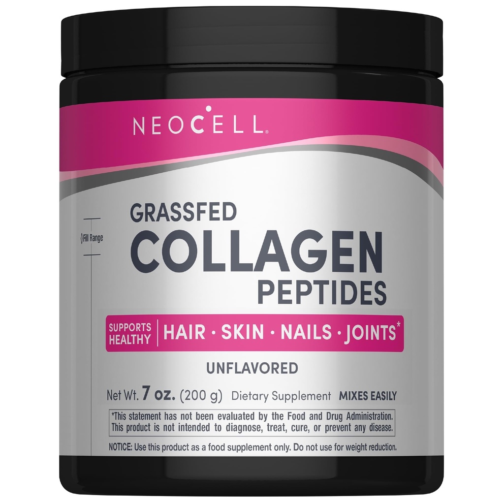 NeoCell Super Collagen Peptides, 10g Collagen Peptides per Service, Gluten Free, Keto Friendly, 非GMO, 草药, 健康发型, 皮肤, 钉子和关节, 7 oz., 1 罐头